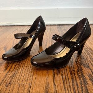 Antonio Melani Brown Patent Leather Heeled Mary Jane Shoe Women’s Size 7
